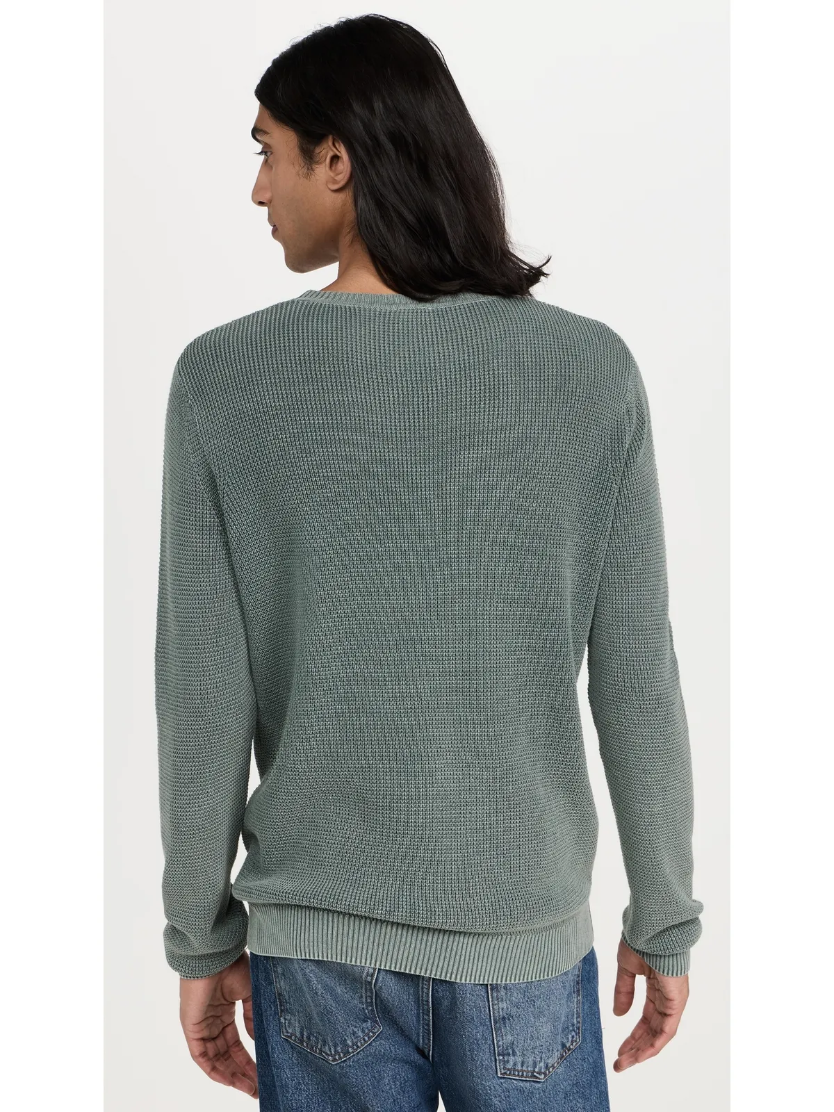 Faherty Sunwashedクルーネックセーター Mountain Olive - 画像3