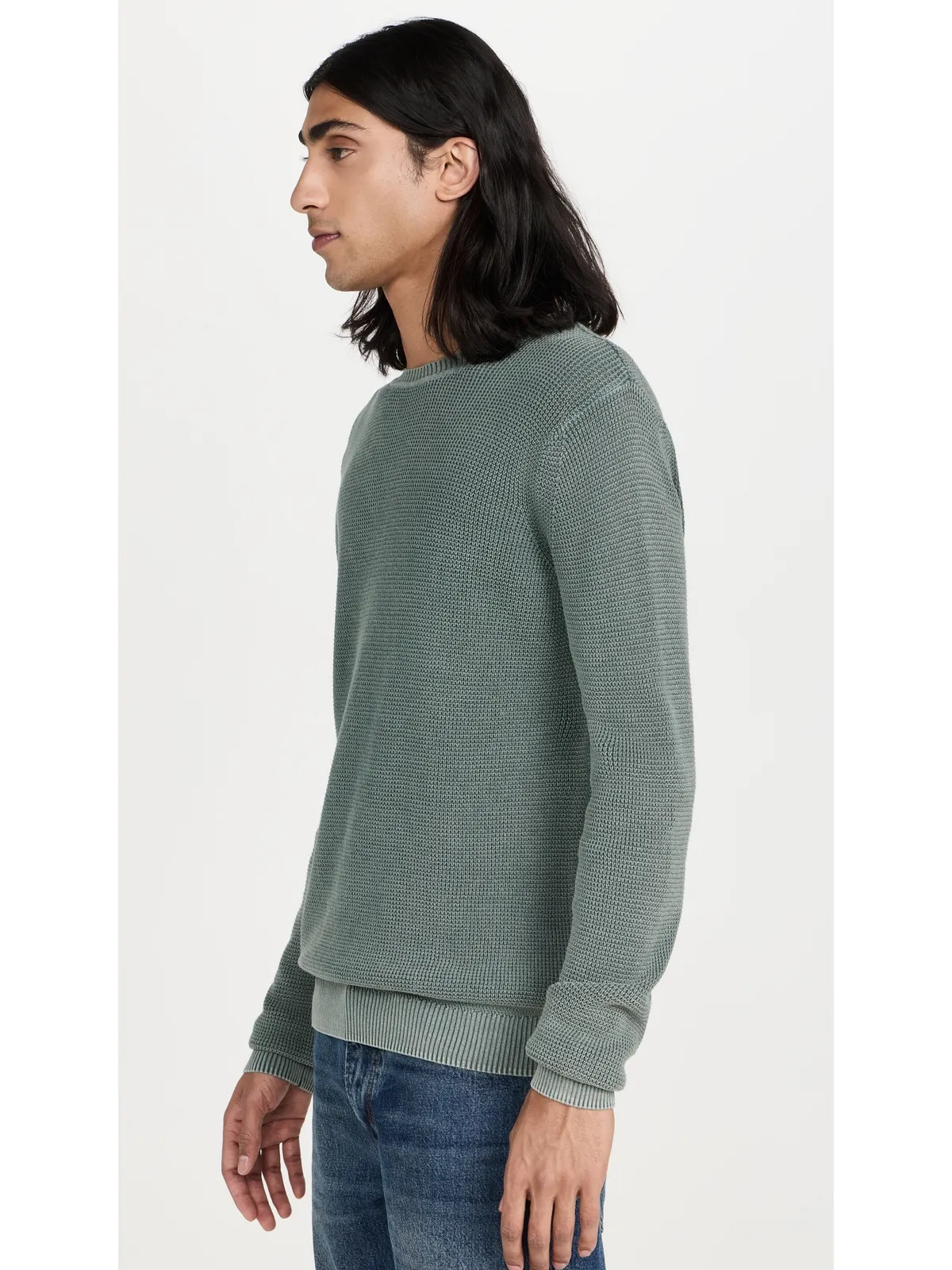 Faherty Sunwashedクルーネックセーター Mountain Olive - 画像4