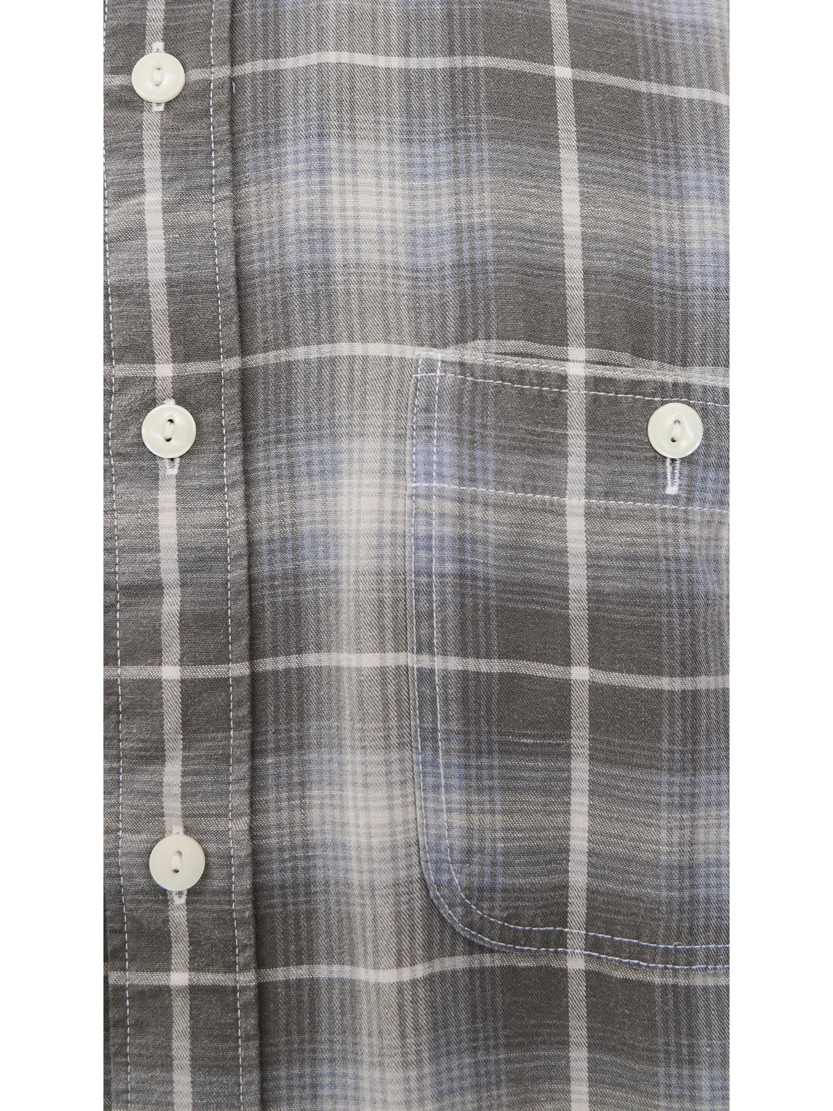 Faherty シャンブレー・ワークシャツ アイアンウォータープレイド - 画像6