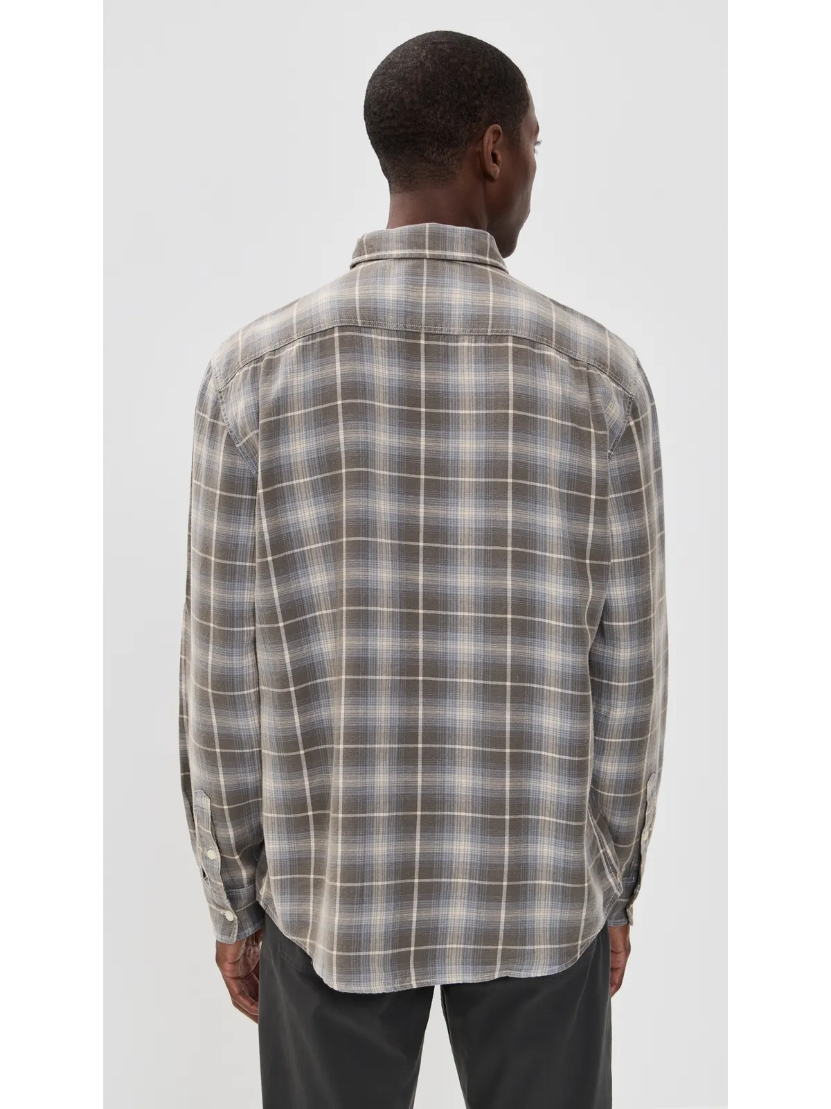 Faherty シャンブレー・ワークシャツ アイアンウォータープレイド - 画像3