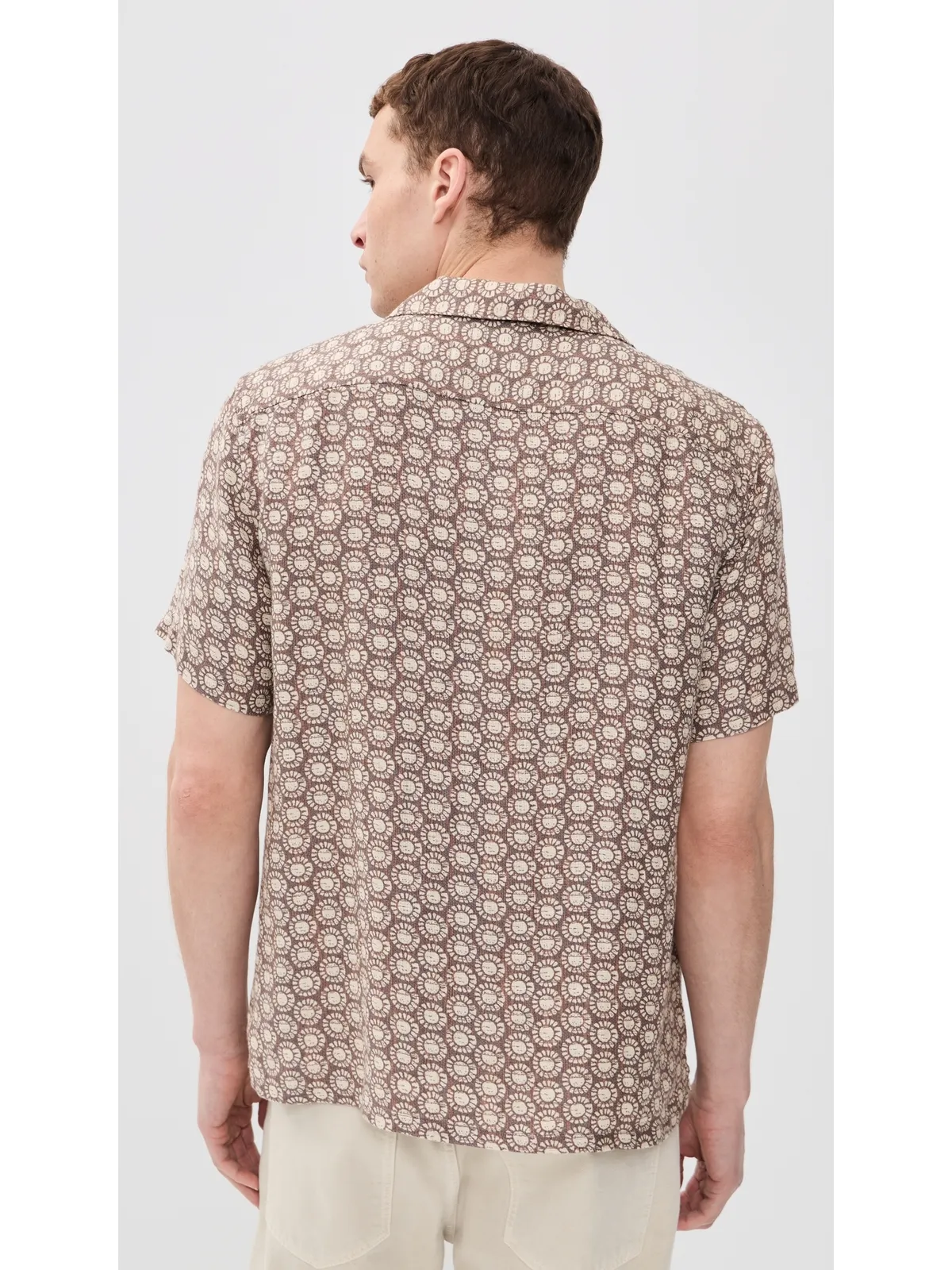 Faherty パルマ リネン キャンプシャツ（Shore Sun Woodblock） - 画像3