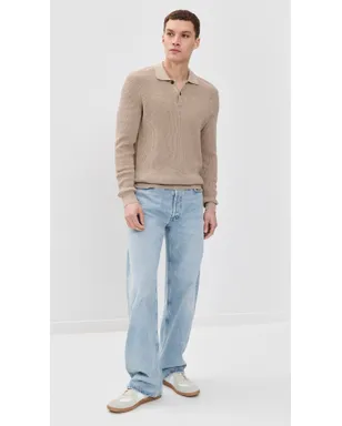 Faherty 長袖サンウォッシュドポロセーター ナチュラル - サムネイル5