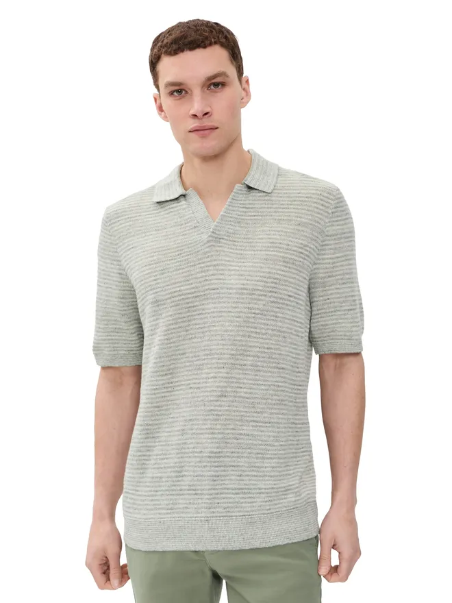 Faherty Faherty リネン半袖ポロセーター BEACH TREE STRIPEの商品画像