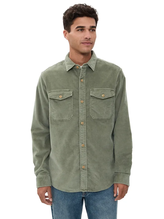 Faherty Faherty ストレッチテリー コーデュロイ ワークシャツ ライトパインの商品画像