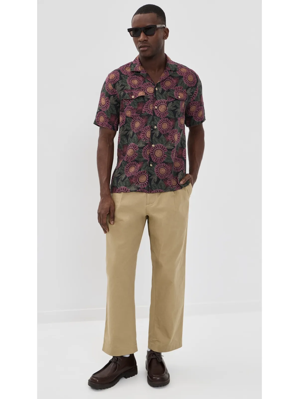 Faherty リザーブ バスク キャンプシャツ ブラック フローラル ロード - 画像5