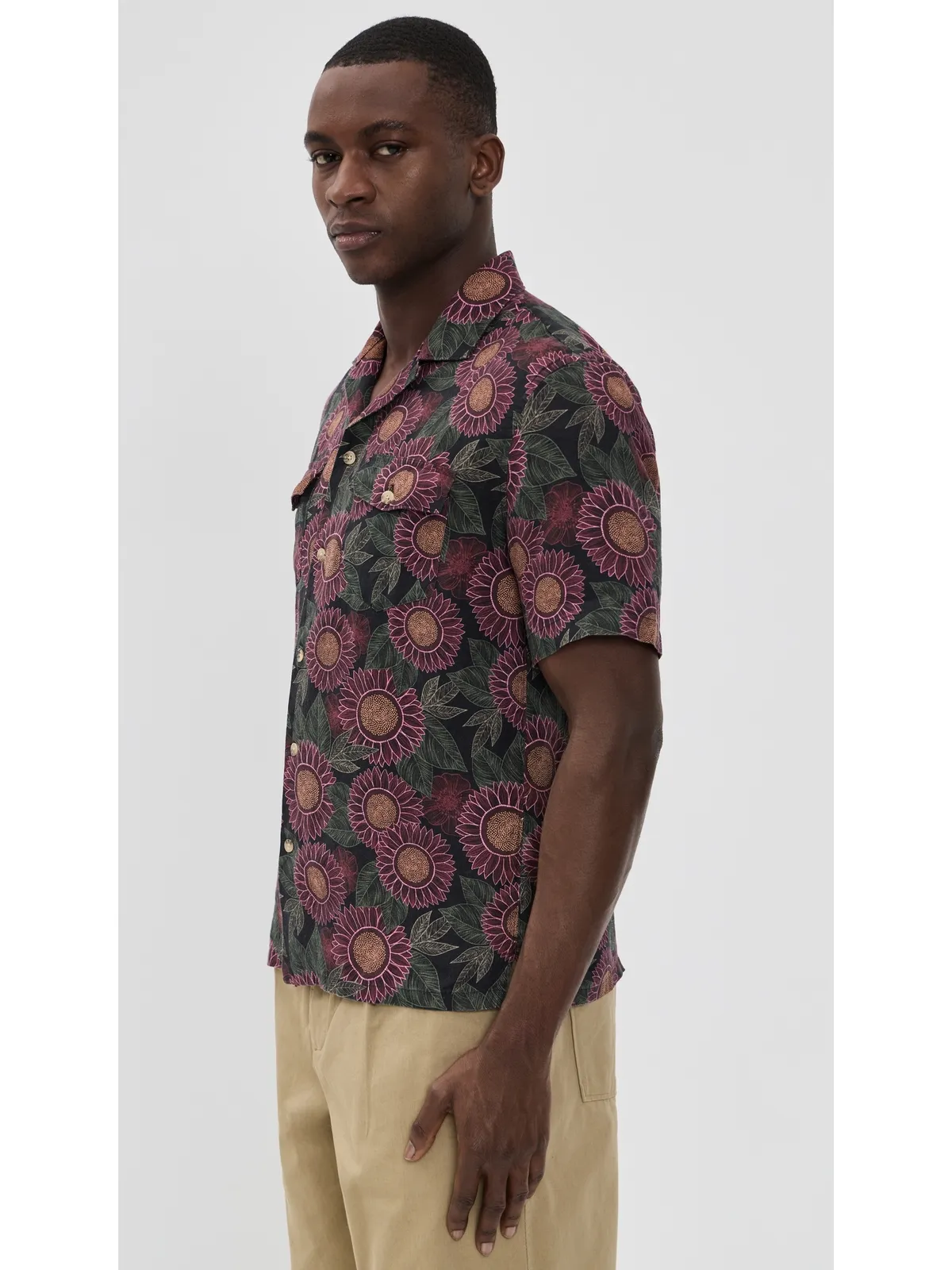 Faherty リザーブ バスク キャンプシャツ ブラック フローラル ロード - 画像4