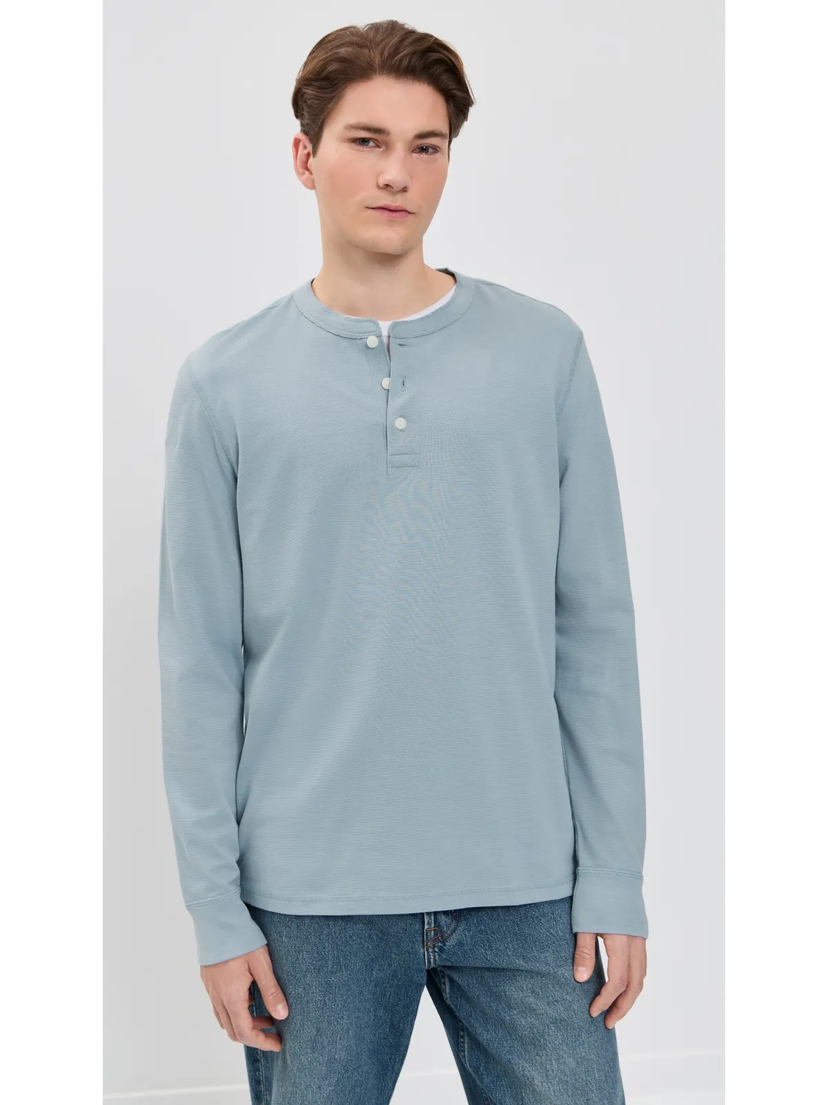Faherty ワッフル ヘンリーネック長袖 - 画像2