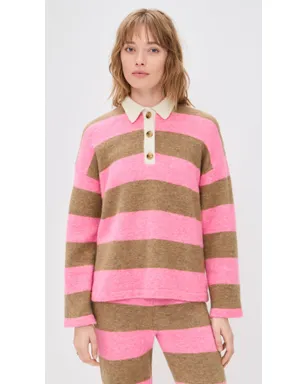 Faherty アプレ アルパカ混紡 ポロシャツ ピンク Spritz - サムネイル2