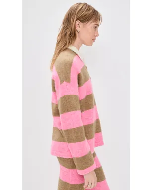 Faherty アプレ アルパカ混紡 ポロシャツ ピンク Spritz - サムネイル4