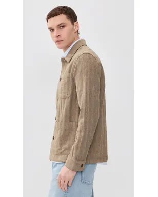 Faherty ヘリンボーン スタジオジャケット カーキ - サムネイル4