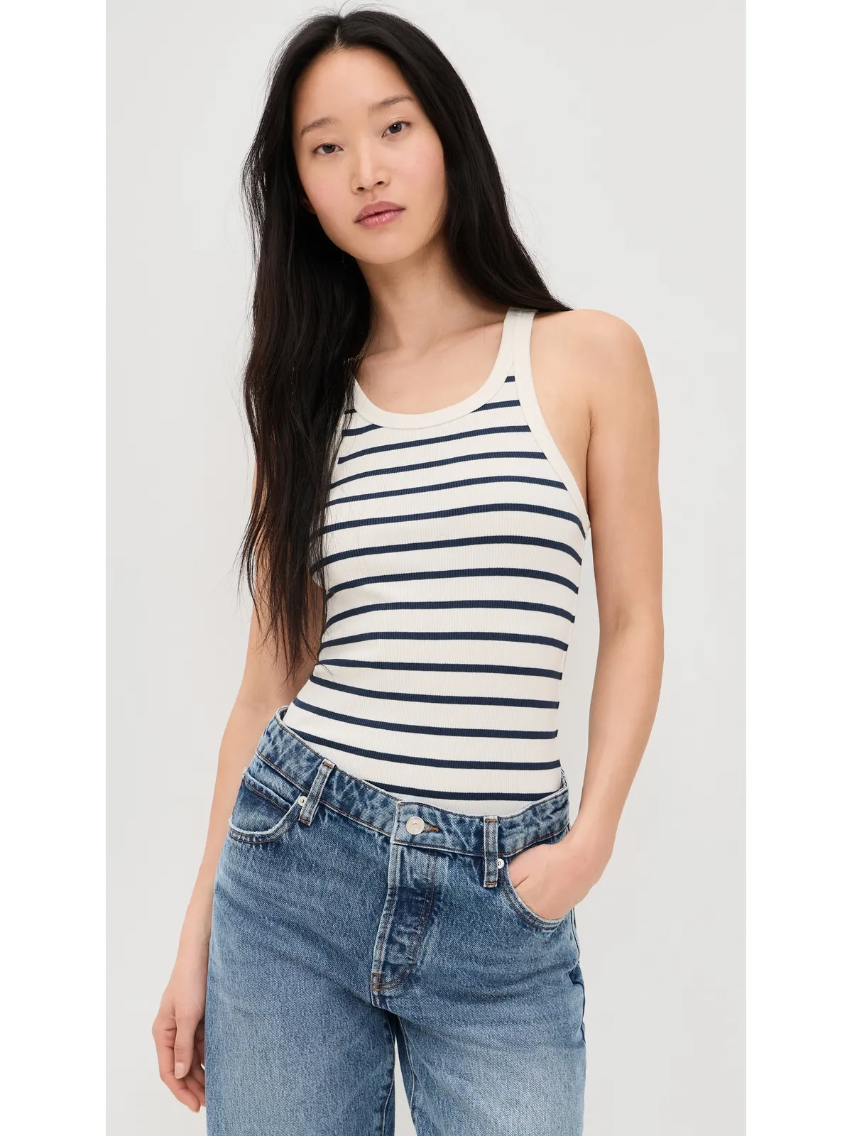 Faherty Surfsideリブタンクトップ Salt Air Stripe - 画像2
