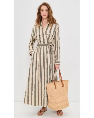 Faherty リネン ジュリア ラップドレス Pine Bay Stripe - サムネイル5