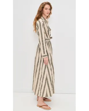 Faherty リネン ジュリア ラップドレス Pine Bay Stripe - サムネイル4