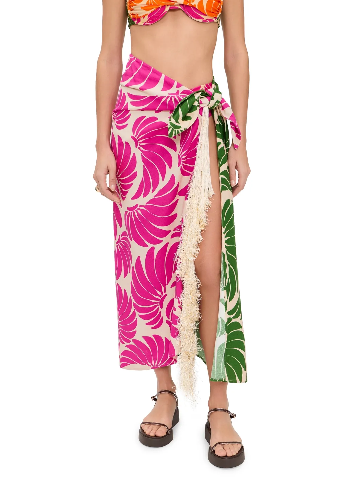 FARM Rio Banana Wings Midi Skirt Banana Wings Pink - 画像1