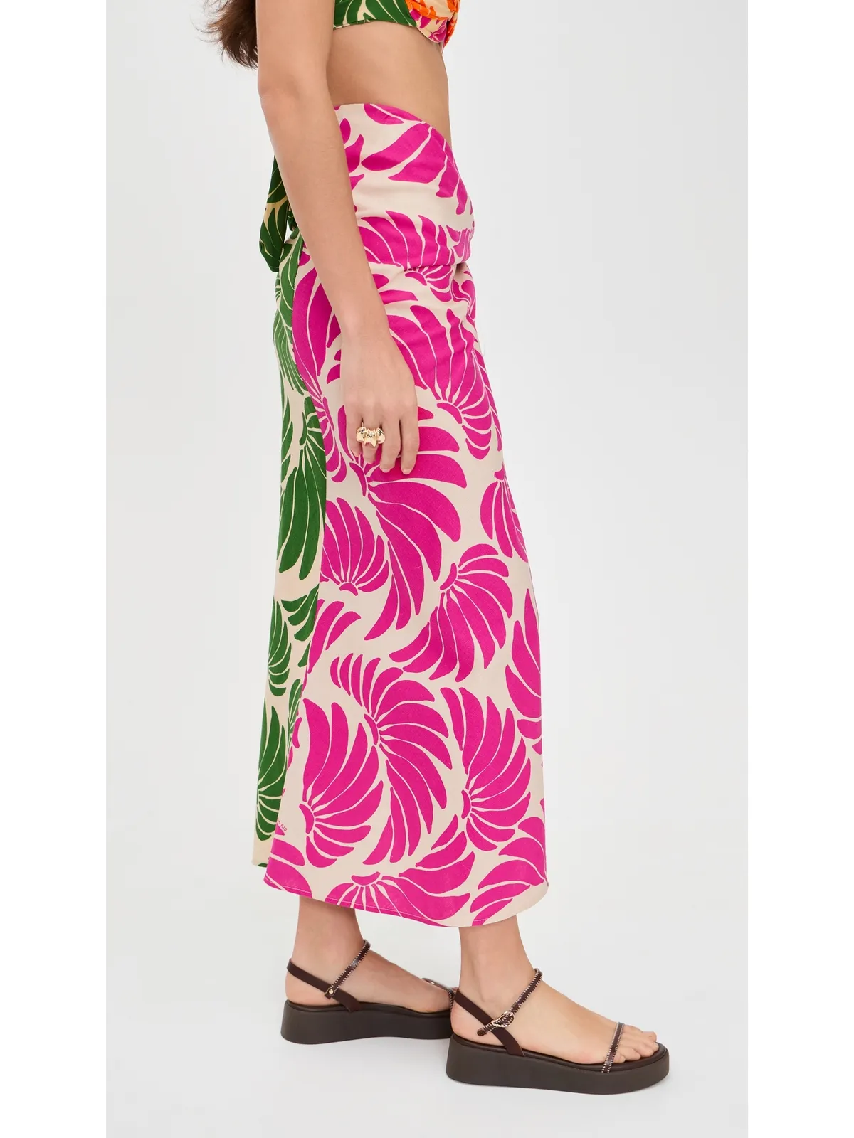FARM Rio Banana Wings Midi Skirt Banana Wings Pink - 画像4