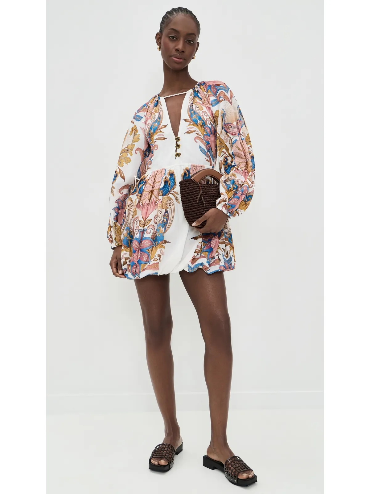 FARM Rio Sea Garden Off-White ミニドレス - 画像5