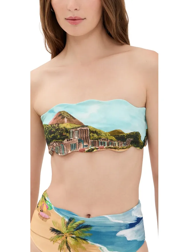 FARM Rio FARM Rio Copacabana Beach Bandeau Bikini Top Copacabana Beach Multiの商品画像