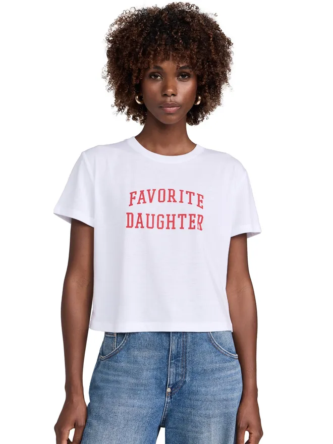 Favorite Daughter Favorite Daughter クロップド・カレッジTシャツの商品画像
