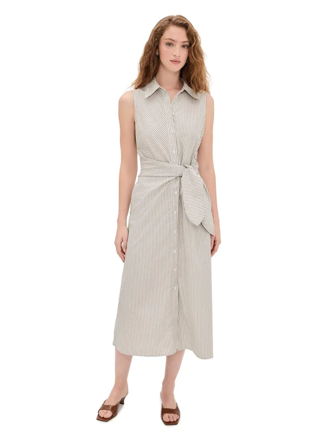 Favorite Daughter Favorite Daughter The Good Behavior Dress Soft Taupe Stripeの商品画像