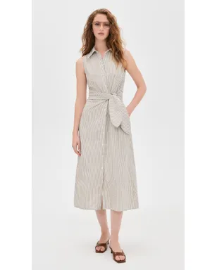 Favorite Daughter The Good Behavior Dress Soft Taupe Stripe - サムネイル5