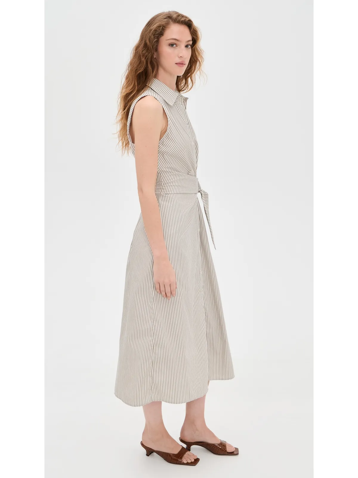 Favorite Daughter The Good Behavior Dress Soft Taupe Stripe - 画像4