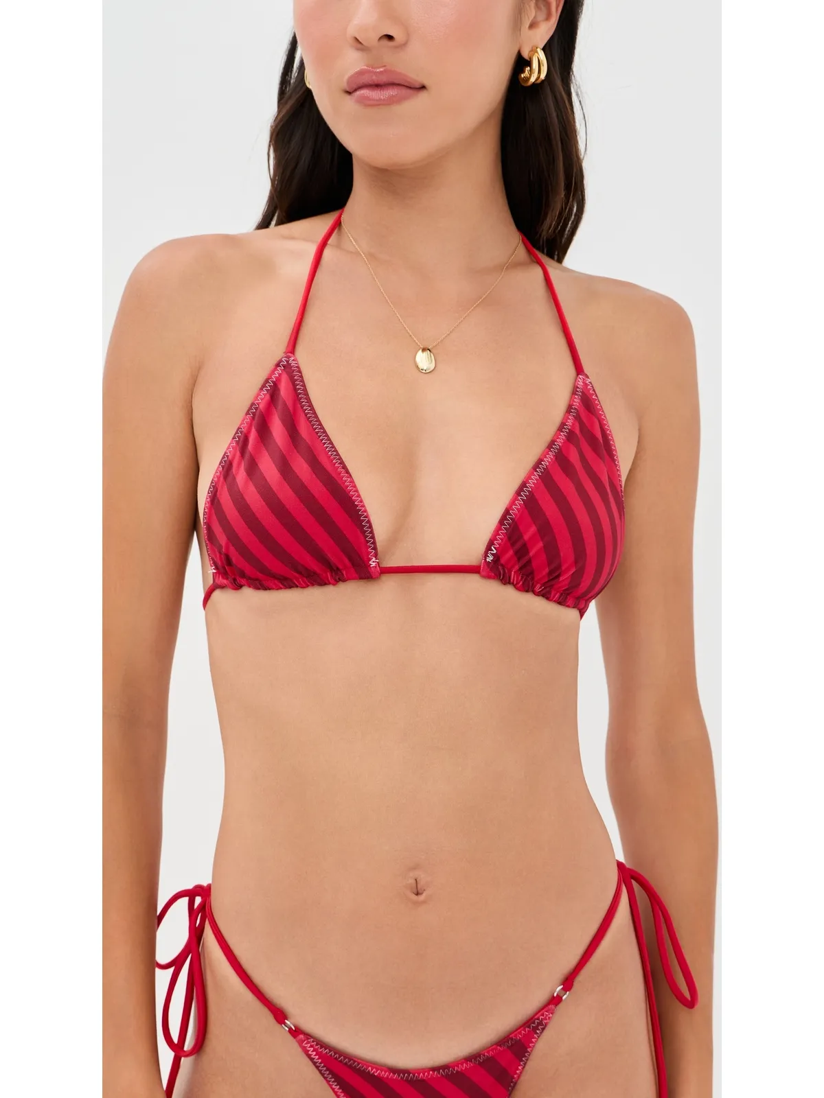 Frankies Bikinis Nick Satin ビキニトップ 春ストライプ - 画像2