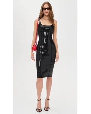 Fleur du Mal スパンコールニット コルセット ミディドレス ブラック - サムネイル5