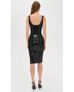 Fleur du Mal スパンコールニット コルセット ミディドレス ブラック - サムネイル3
