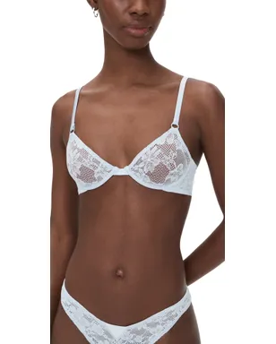 Fleur du Mal フルール・デュ・マル Fuller Cup Stretch Lace Demi Bra Forget Me Not - サムネイル1