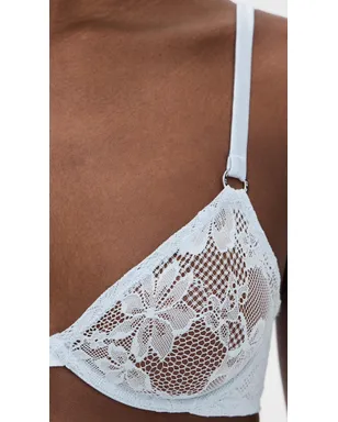 Fleur du Mal フルール・デュ・マル Fuller Cup Stretch Lace Demi Bra Forget Me Not - サムネイル6