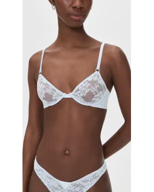 Fleur du Mal フルール・デュ・マル Fuller Cup Stretch Lace Demi Bra Forget Me Not - サムネイル2