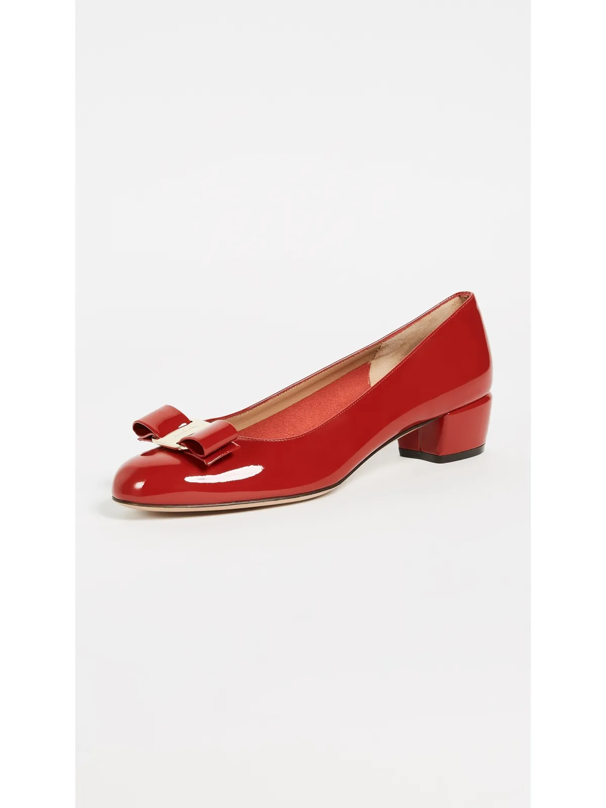 FERRAGAMO Vara ロー ヒール パンプス ロッソ - 画像2