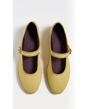 Flabelus Linen Mary Janes Yellow - サムネイル5
