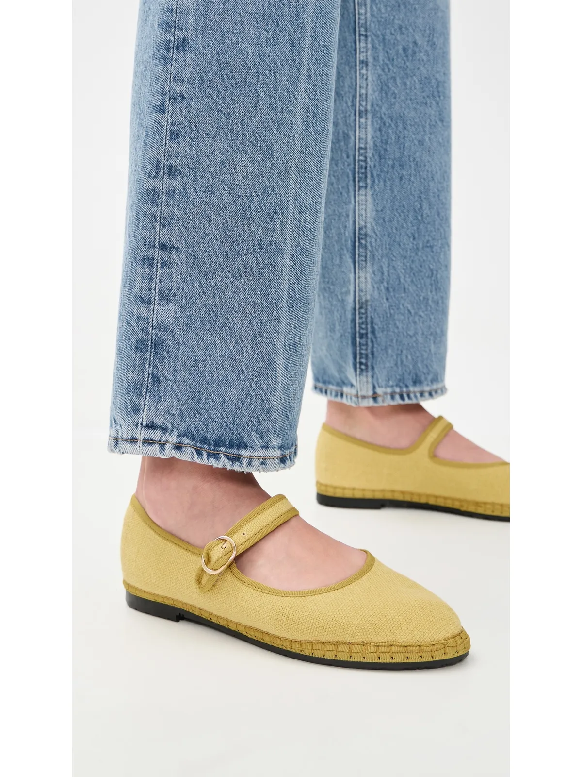 Flabelus Linen Mary Janes Yellow - 画像3