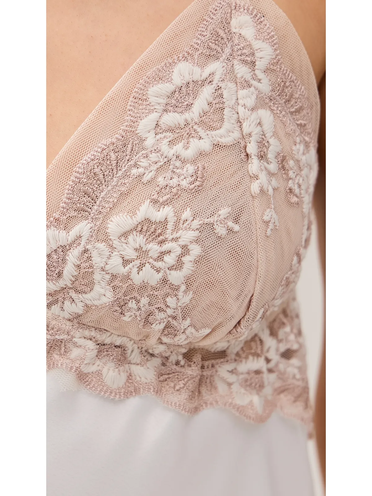 Flora Nikrooz Rosa Charmuse Chemise Ivory M - 画像6