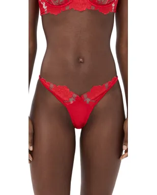 For Love & Lemons ローズモチーフ Tバックパンティ レッド - サムネイル1