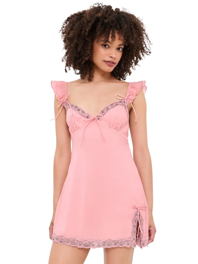 For Love & Lemons For Love & Lemons ベラ・スパークル・スリップドレス（ライトピンク）の商品画像