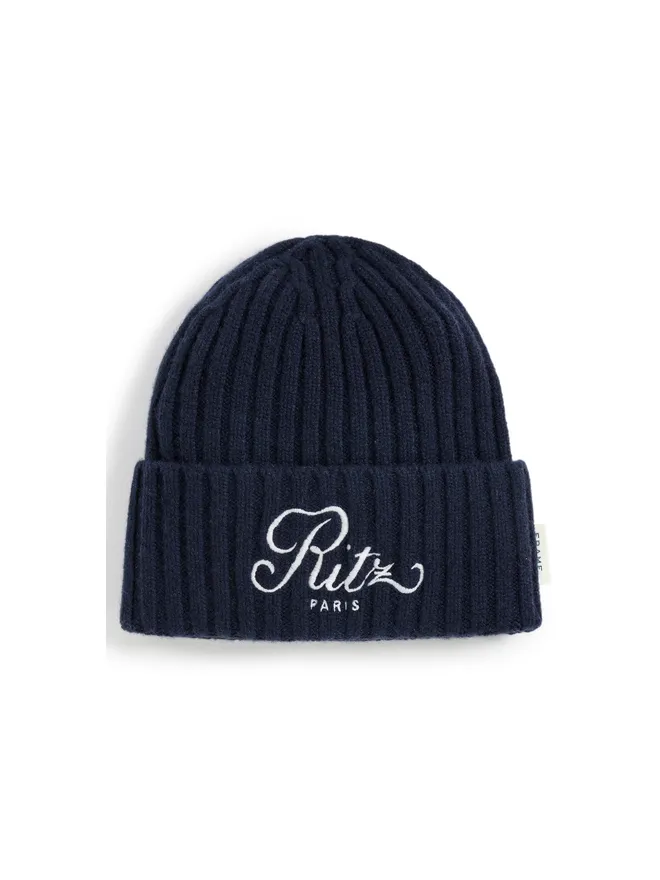FRAME FRAME FRAME x Ritz Paris カシミヤビーニー ネイビー フリーサイズの商品画像