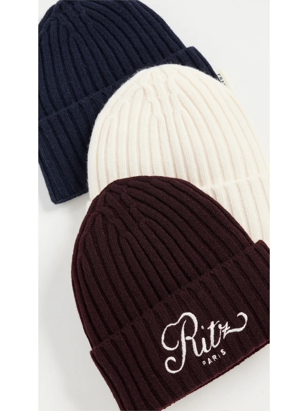 FRAME FRAME x Ritz Paris カシミヤビーニー ネイビー フリーサイズ - 画像5