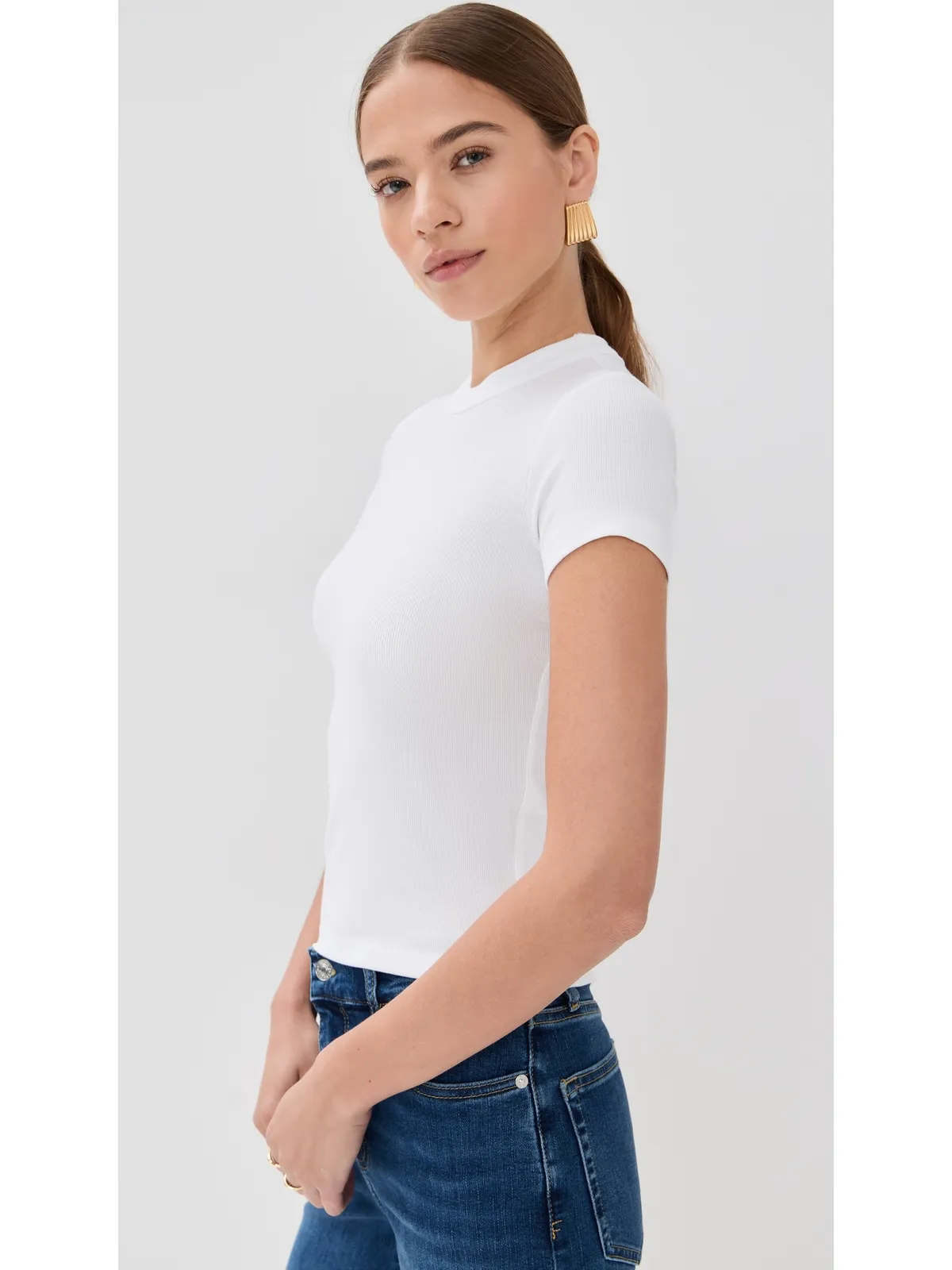 FRAME リブベビーTシャツ ホワイト M - 画像4