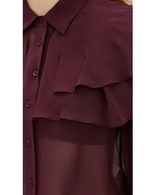 FRAME シルクケープ ブラウス カベルネ - サムネイル6