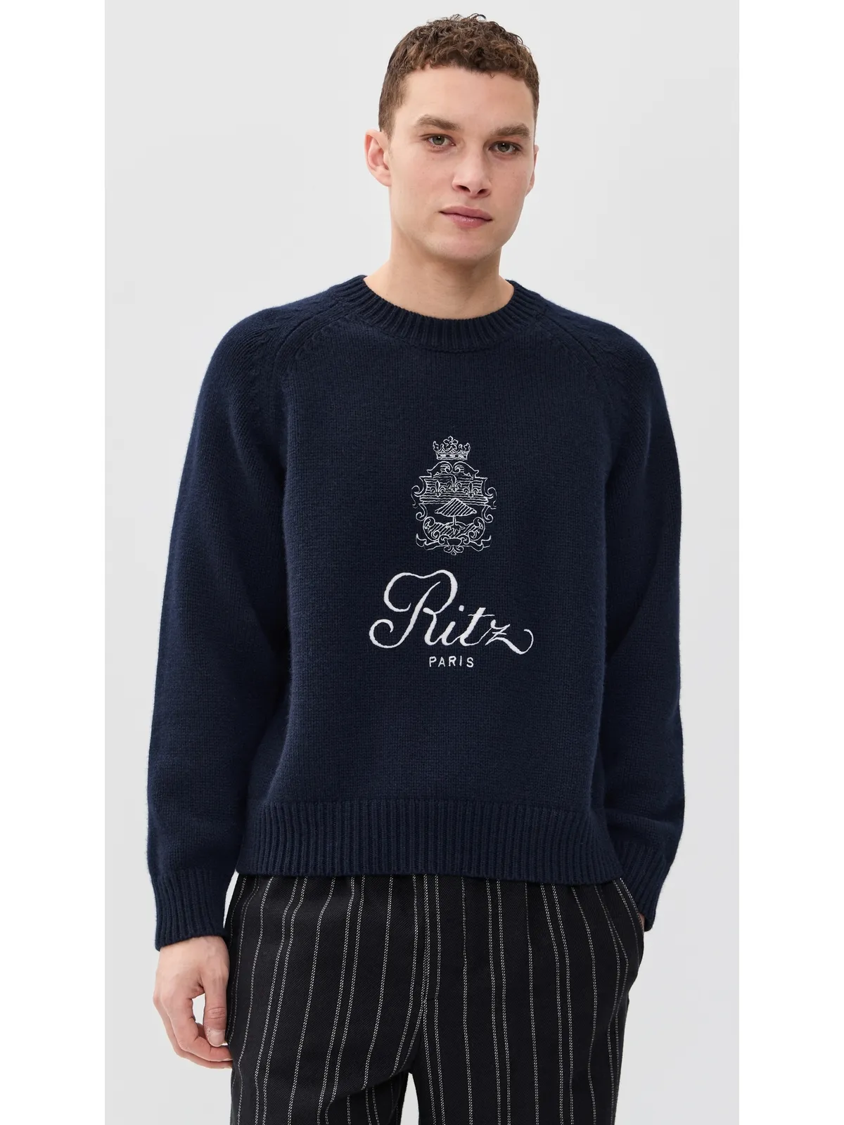 FRAME Ritz ユニセックス カシミヤセーター ネイビー M - 画像4