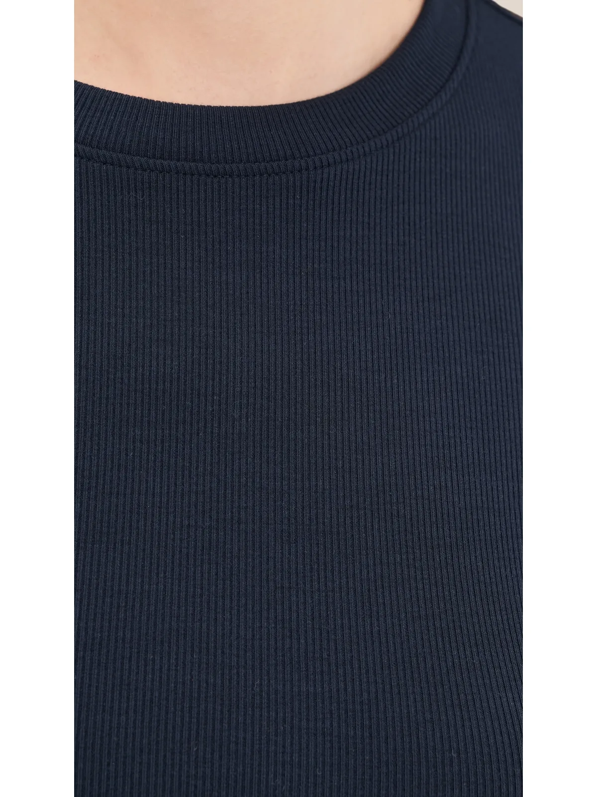 FRAME 長袖リブ編み クルーTシャツ ネイビー - 画像6