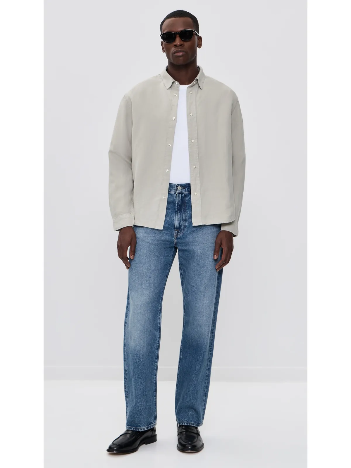 FRAME ロングスリーブ クラシックシャツ ライトストーン M - 画像5
