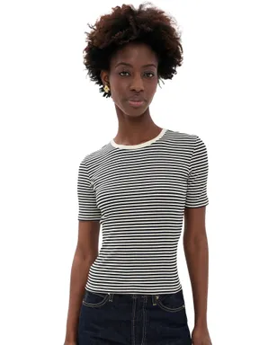 FRAME ファインリブ クルーTシャツ クリーム系マルチカラー - サムネイル1