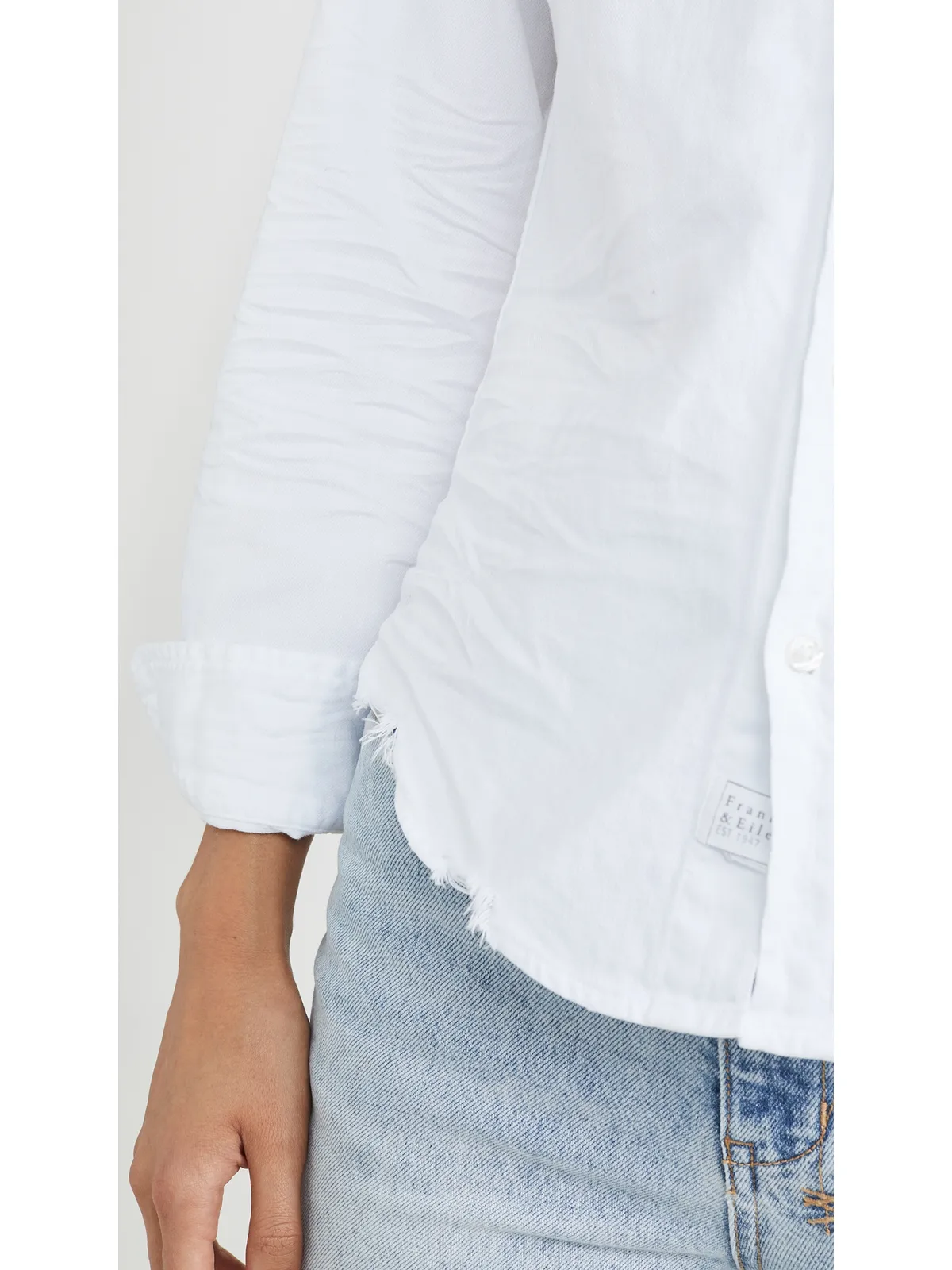 Frank & Eileen Barry Denim ボタンダウンシャツ ホワイトデニム - 画像6