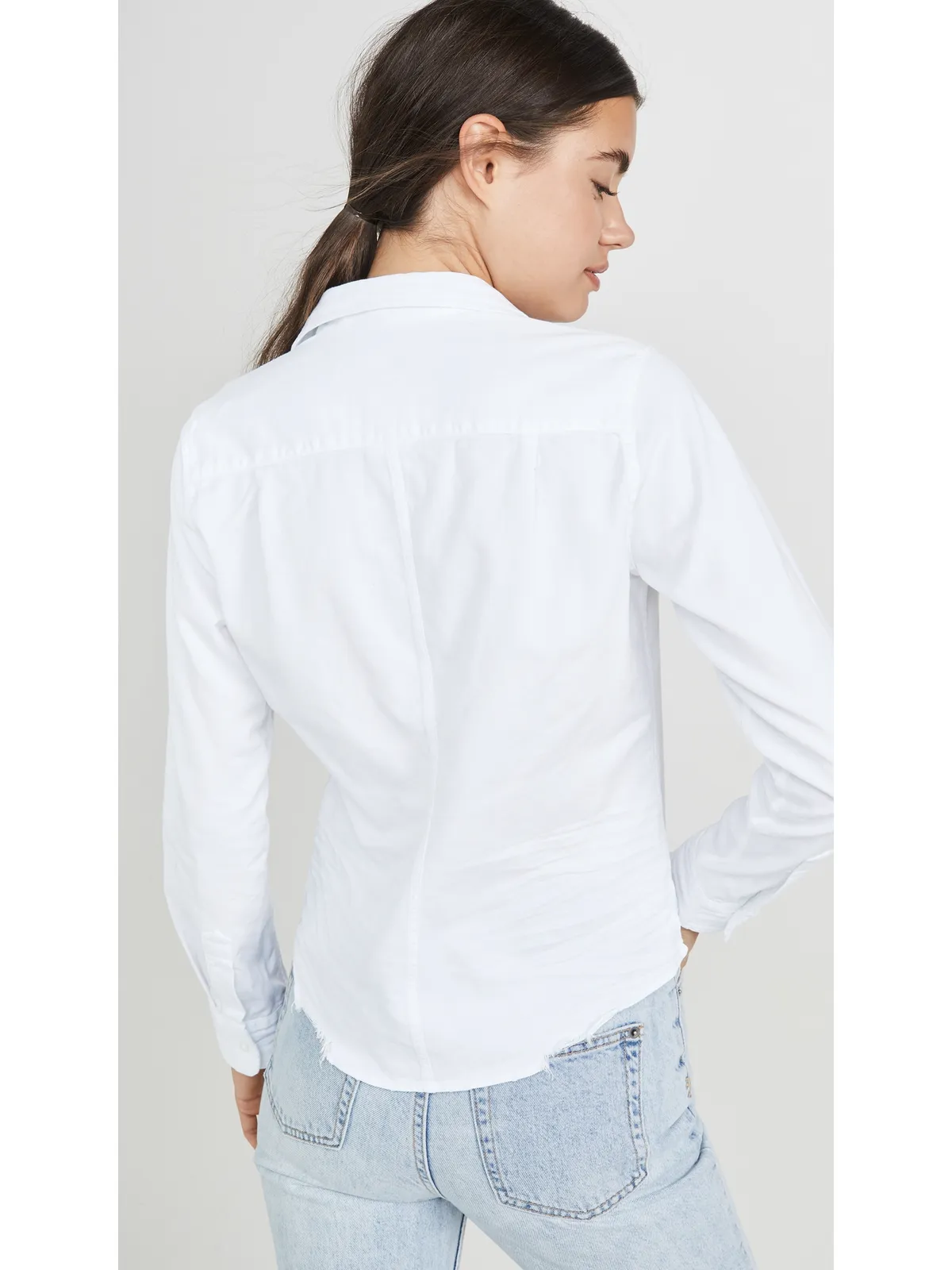 Frank & Eileen Barry Denim ボタンダウンシャツ ホワイトデニム - 画像3