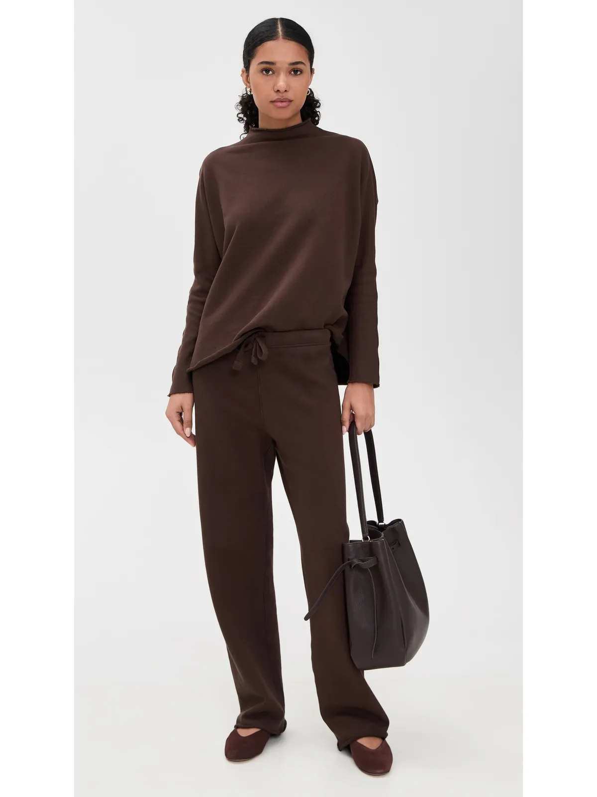 Frank & Eileen Effie Funnel Neck Capelet Sweatshirt Coco - 画像5