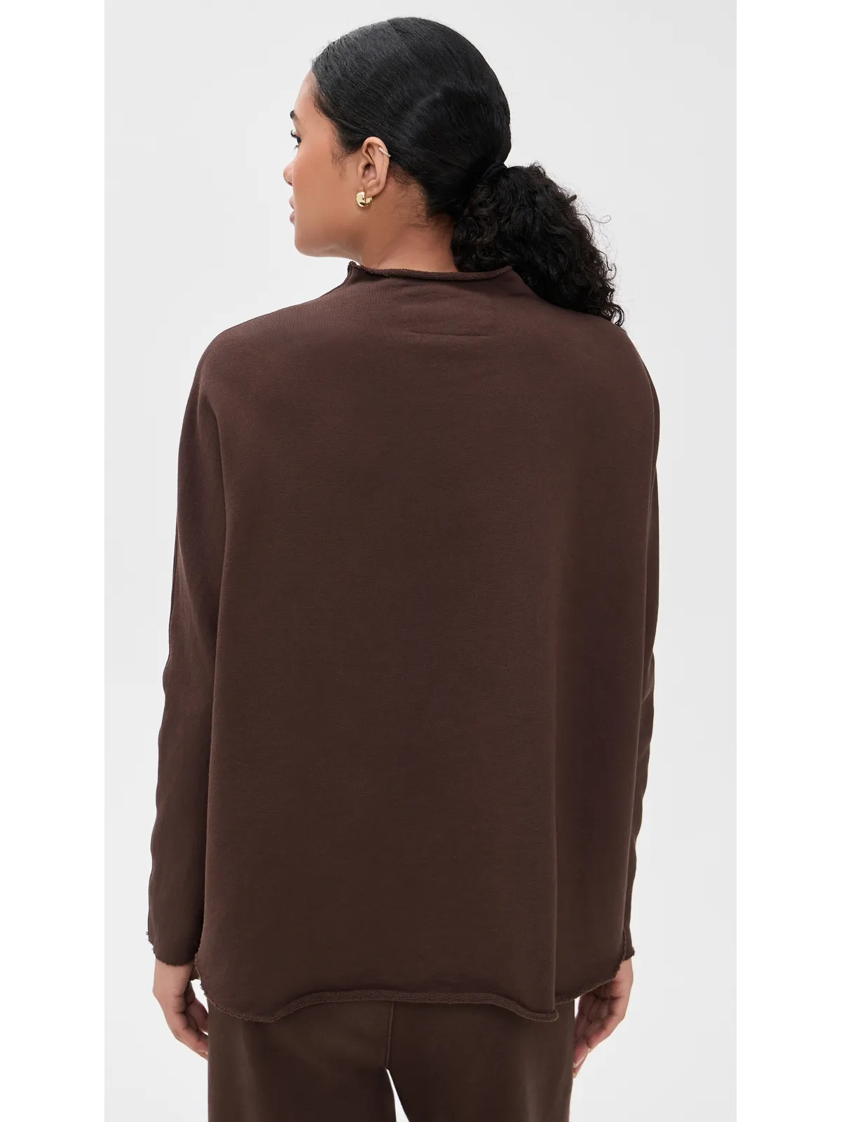 Frank & Eileen Effie Funnel Neck Capelet Sweatshirt Coco - 画像3