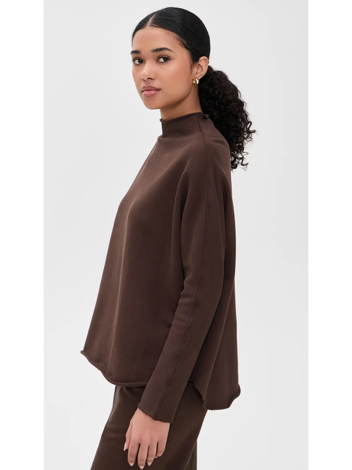 Frank & Eileen Effie Funnel Neck Capelet Sweatshirt Coco - 画像4